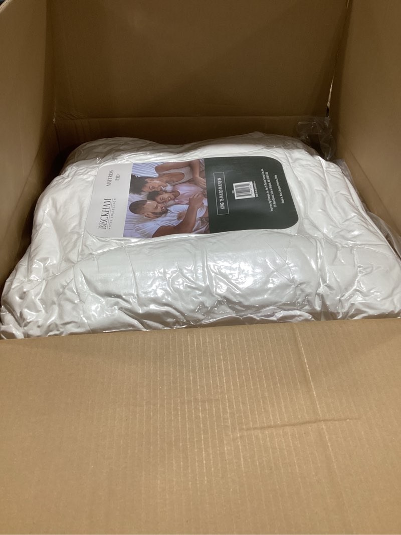 Condition photo showing New/Like New for Beckham Hotel Collection King Size Mattress Pad (Extra Padded) & Protector Hybrid - Quilted Pillow Top Mattress Cover - Thick, Plush, Fitted Mattress Topper for Bed