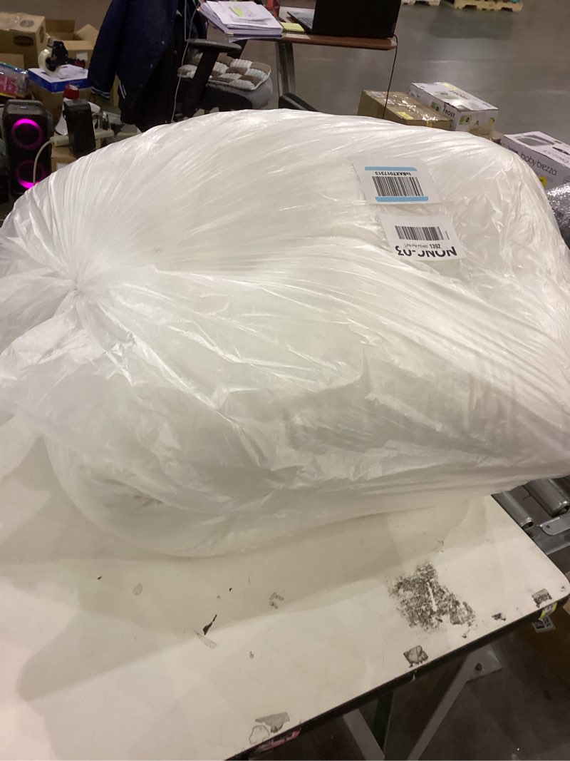 Condition photo showing As Is for WOWMAX Headboard Pillow Queen Triangular Bed Wedge Pillow for Headboard Large Bolster Pillow for Bed with Removable Cover, 85% Linen 15% Cotton Blend, Pure White Queen Pure White