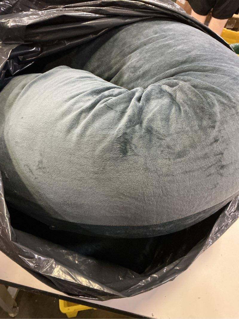 Condition photo showing As Is for pregnancy pillow, full body 57 inch maternity pillow with removable washable cover - sleep support for legs, back, neck, shoulder, hips, belly for pregnent women, black grey velvet cover black-grey velvet