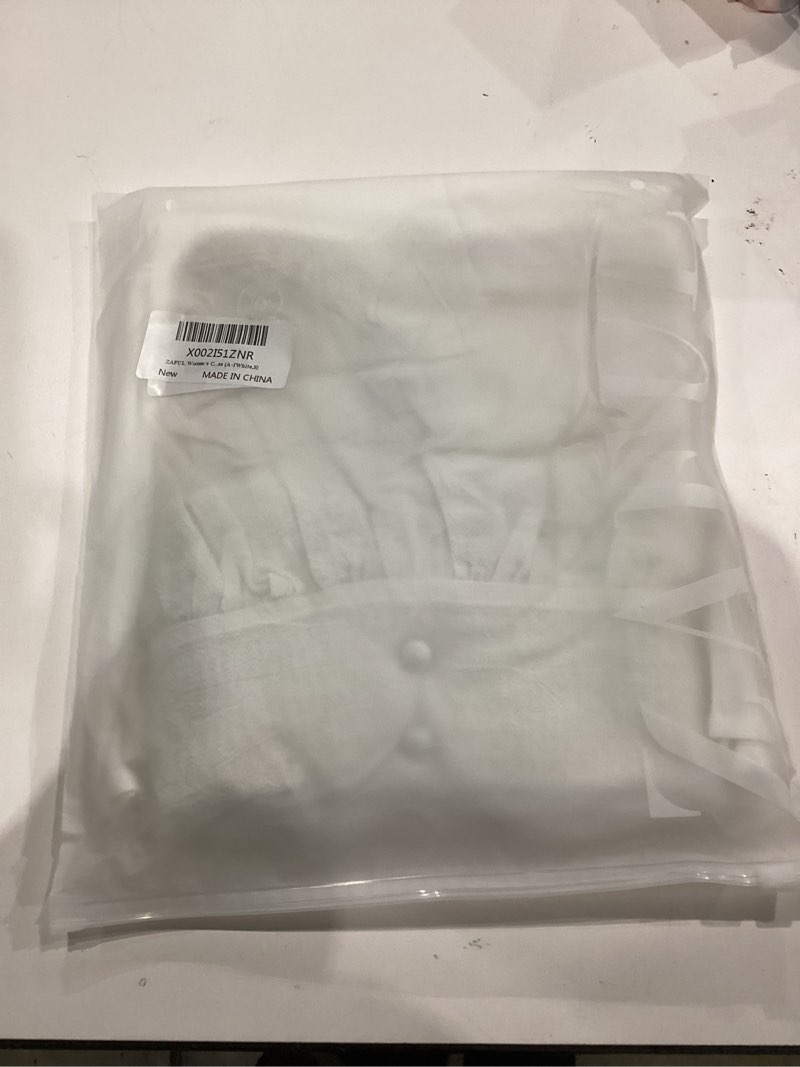 Condition photo showing New/Like New for ZAFUL Women's Casual V Neck Summer Mini Dress Spaghetti Strap A-Line Short Dresses Backless Solid Color Sundress Small A-f White