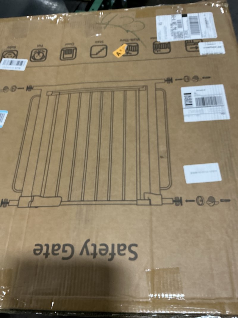 Condition photo showing Good Condition for Extra Wide Baby Gate with Door 57.5-66 Inch Pressure Mounted, Auto Close Child Baby Gates for Doorways No Drill, Walk Through Dog Gate Indoor for The House, White