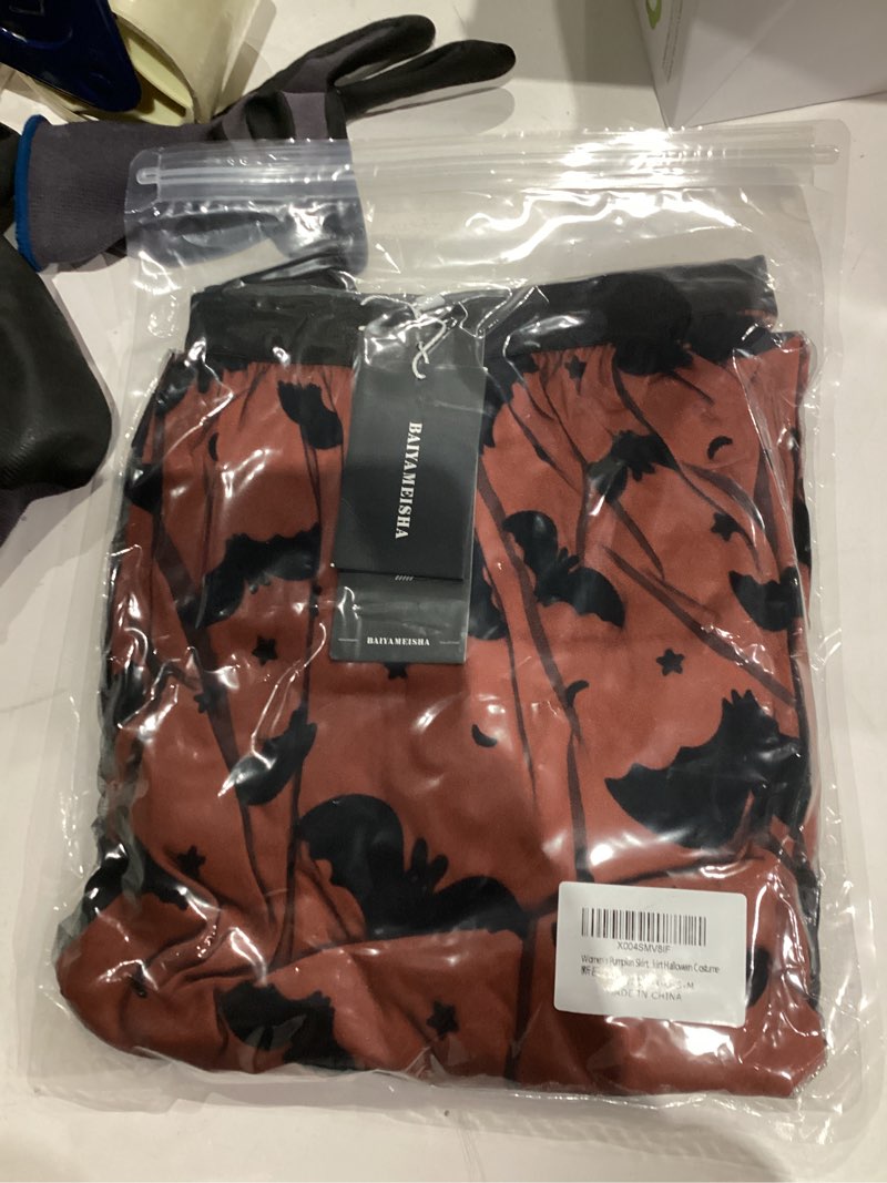 Condition photo showing New/Like New for Women Pumpkin Skirt Elastic Waist Layered Mesh Midi Skirt Party Costume