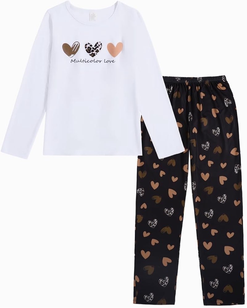 HONG HUI Women Pajamas Set Soft Christmas Pjs Holiday Loungewear Set Long Sleeve Top With Pants,2XL