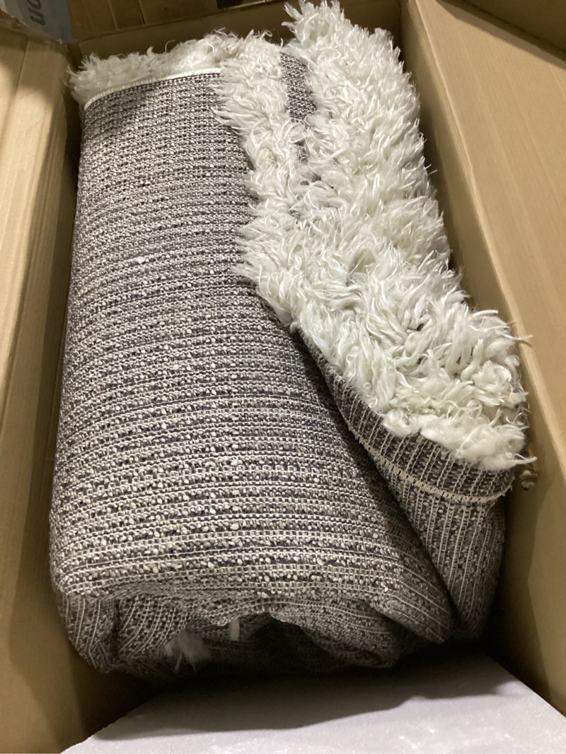 Condition photo showing Good Condition for loloi angela rose amira collection, ivory & pebble, 7'-10" x 10' area rug – extra plush moroccan rugs for living room bedroom entryway & hallway no shed high traffic area home decor rug ivory / pebble 7'10" x 10' (rectangular)