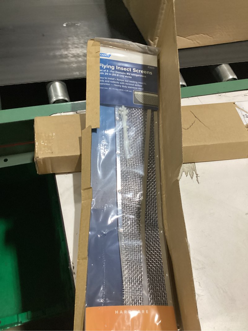 Condition photo showing New/Like New for camco flying insect screen for dometic refrigerator vents - protects from flying insect nests, 20” x 1-1/2” stainless steel mesh, rs 600 - (3 pack) (42149) 20" x 1.5"