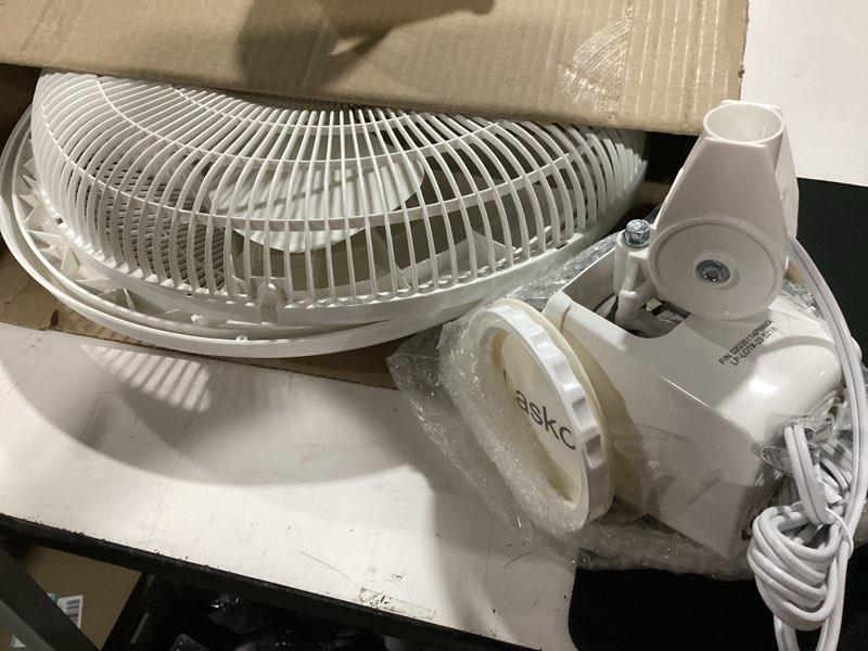 Condition photo showing As Is for lasko 2520 oscillating stand fan,white 16 inch