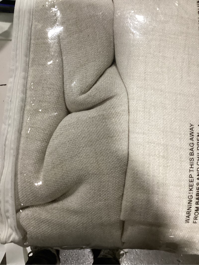 Condition photo showing Good Condition for Natural Linen Back Tab Curtains 92 inch Long 2 Panels Set for Living Room Semi Sheer Light Filtering Window Drape Neutral Country Farmhouse Boho Curtains for Bedroom Cream Beige Cream 50"W x 92"L (Pack of 2)