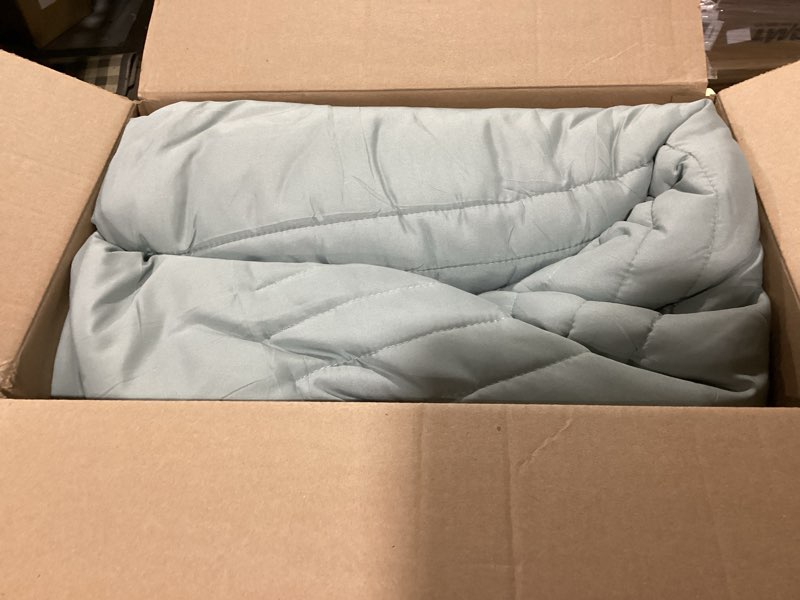 Condition photo showing Good Condition for Monbix California King Size Comforter Set - 7 Pieces Bed in a Bag California King, Sage Green Bedding Sets, All Seasons Comforter Bed Set with Sheets, Pillowcases & Shams Sage Green Cal King(108"X92")