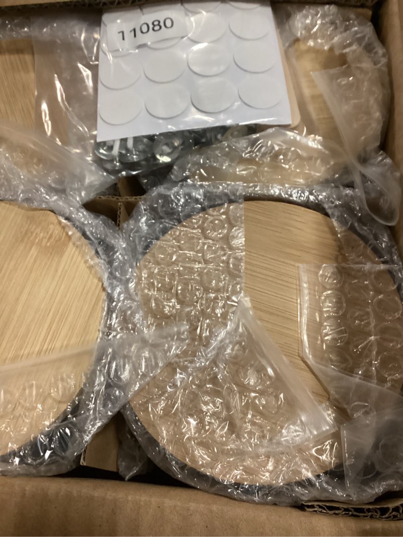 Condition photo showing New/Like New for connoo 6-pack 16 oz black candle jars - 3-wick empty glass wide mouth candle jars come with bamboo lids, sticky warning labels, and a candle wick kit for candle making - dishwasher safe black-bamboo lids-6pcs 16oz