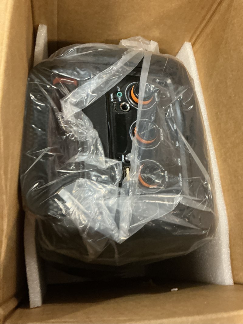Condition photo showing Good Condition for hwwr karaoke machine with 2 microphones, portable bluetooth karaoke speaker for adults, home party speaker with dj light for outdoor, events, gathering, pa system support tv connectivity black-3