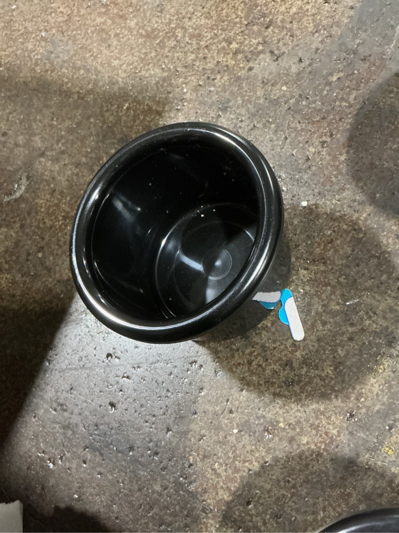 Condition photo showing Good Condition for A&H Tool & Die Crock-Style Black Plastic Bird Dish 8 oz