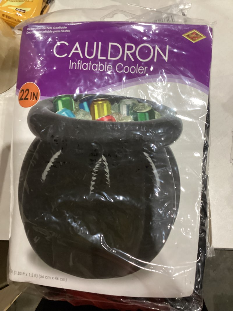Condition photo showing New/Like New for Beistle Inflatable Cooler - Drink Containers for Parties, Beverage Cooler, Spooky Decor: Halloween Cauldron Cooler Halloween