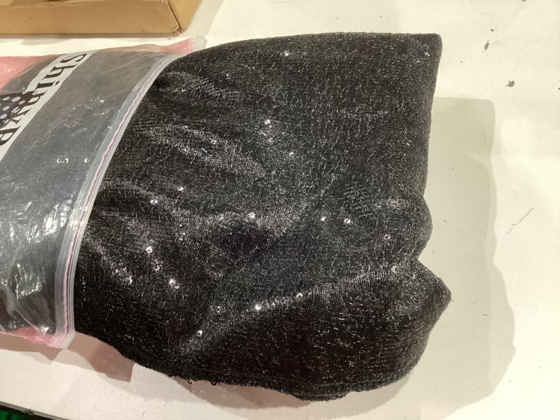 Condition photo showing Good Condition for Aisle Runner for Wedding Black 10FT Long Sequin Asile Runners Sequence Fabric Runner Rug 10FTX4FT Wedding Accessories Sparkle Walkway Carpet Runner for Banquet Prom Party Decorations 4' x 10' (Rectangular) Black