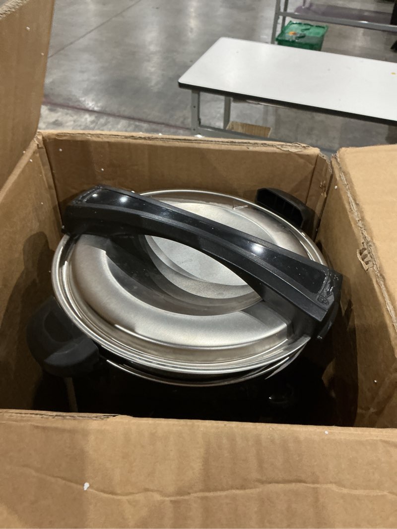 Condition photo showing As Is for garvee 18 l/120 cups coffee urn- 4.8 gal double wall commerical coffee maker for buffet catering wedding gathering,large capacity hot coffee dispenser,stainless steel hot water urn-black black 120 cups/18l