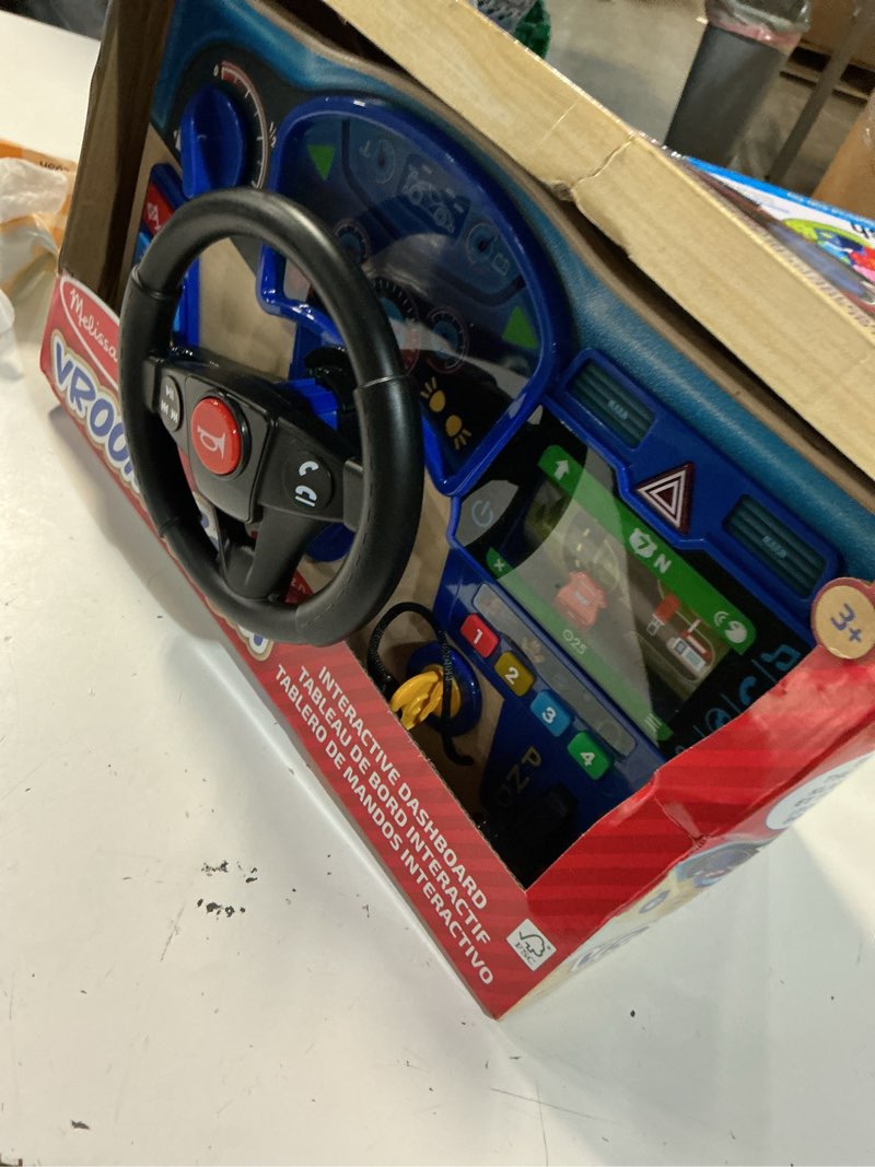 Condition photo showing Good Condition for melissa & doug vroom & zoom interactive wooden dashboard steering wheel pretend play driving toy - fsc certified