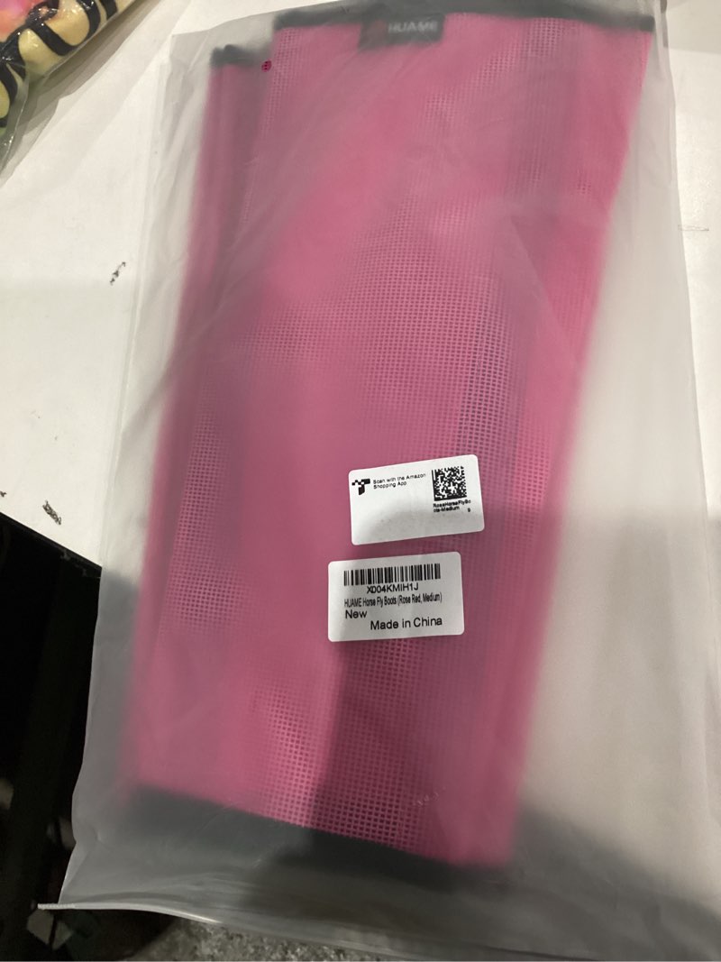 Condition photo showing New/Like New for Horse Fly Boots, Breathable Mesh Protection Set of 4, Comfortable Pony Leggings, Breathable Mesh Design, Equines Supplies for Reduce Stomping, Hoof Damage & Leg Fatigue (Rose Red, Medium) Rose Red Medium (For 13.5-14.5 hands small horse)