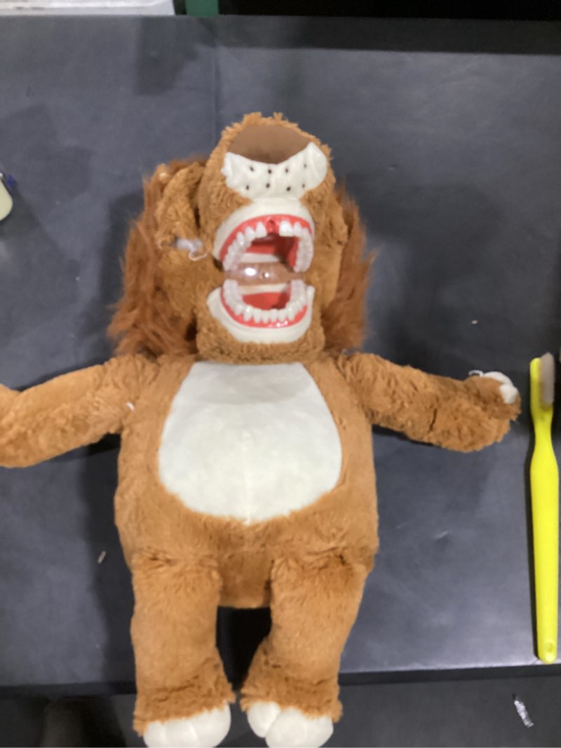 Condition photo showing As Is for lion dental plush, youya oral health presentation puppet lion dental educational plush large size doll with teeth for babies kids chidren boys girls large lion doll