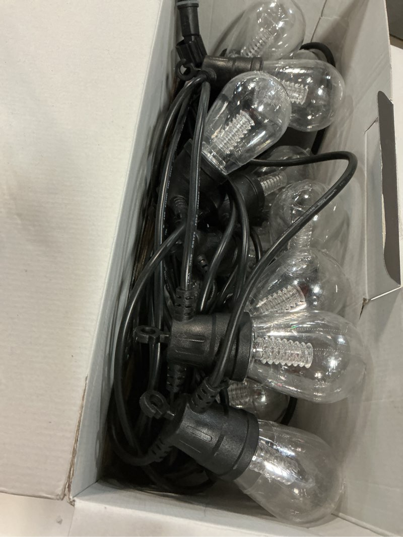 Condition photo showing Good Condition for ge cync dynamic effects smart cafe lights, color changing patio string lights, compatible with alexa and google, 48ft café lights
