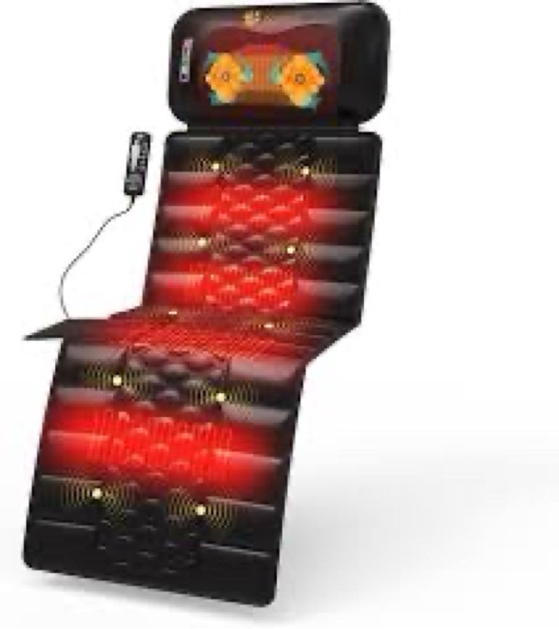 DOPICT Massage Mat, Detachable Neck Massager, Full Body Vibration Heating, Massage Pad with 10 Vibra