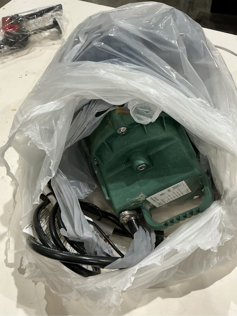 Condition photo showing As Is for zoeller 3/4-hp 115 -volt 80-gallon cast iron submersible sump pump