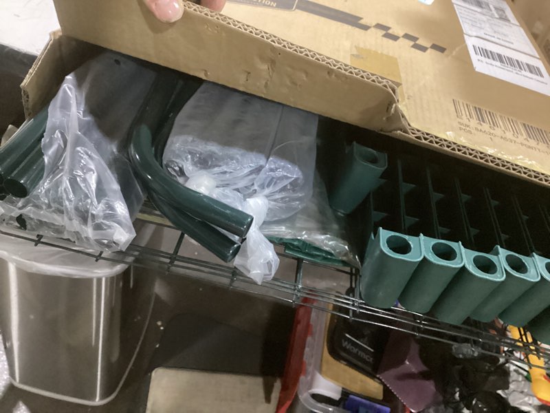 Condition photo showing Good Condition for aoodor 27x19x63 inch 4 tier upgrade greenhouse with protective pe/pvc base for tidier and cleaner indoor outdoor gardening on the deck, patio or backyard, transparent