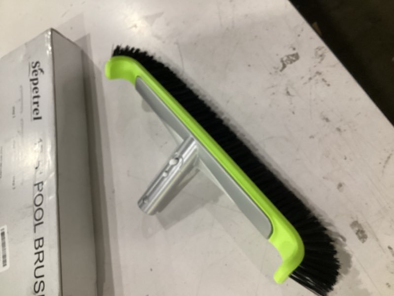 Condition photo showing Good Condition for sepetrel 17.5" pool brush head for cleaning walls,heavy duty inground/above ground swimming pool scrub brushes with premium strong bristle & reinforced aluminium back curved edge for walls