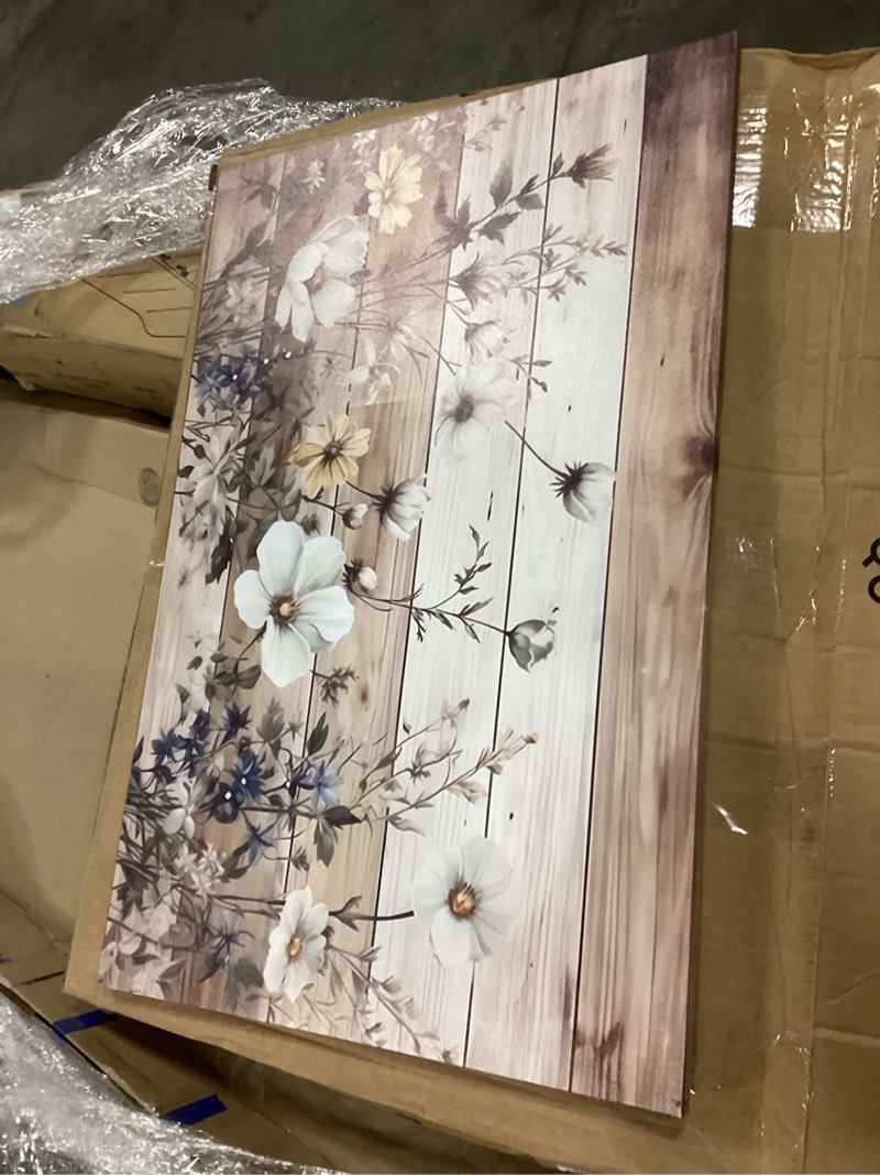 Condition photo showing Good Condition for egmavqzy vintage floral wall art rustic flowers wall decor farmhouse canvas poster picture for home wall decor, living room and bedroom decor 24x36 inch ready to hang canvas 24"l x 36"w