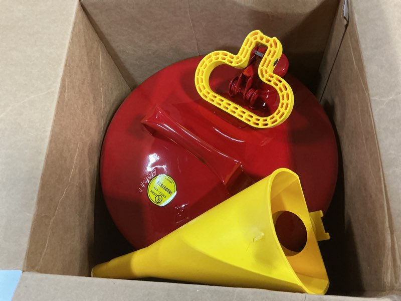 Condition photo showing Good Condition for eagle mfg type l safety cans  gas  5 gal  red  funnel
