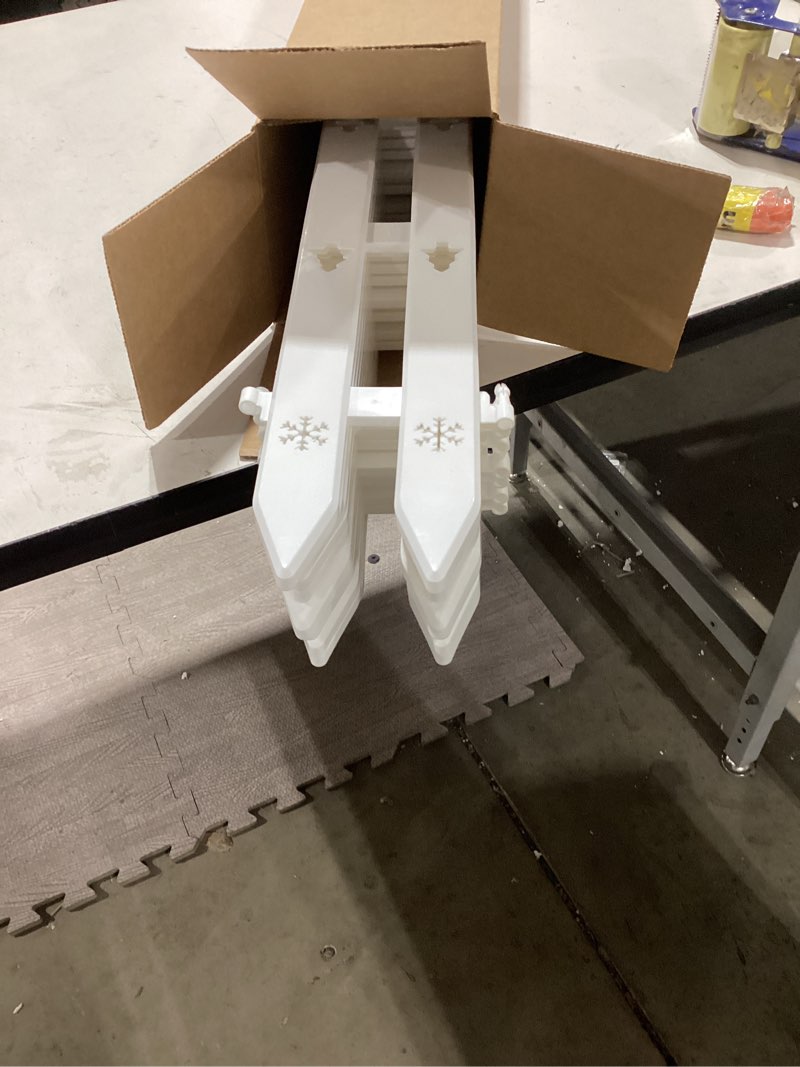 Condition photo showing As Is for Extra Height 24” Christmas Tree Fence, 12pcs Christmas Tree Gate, White Christmas Fence Decorations for Cat, Small Dog, Suit for Christmas, Birthday, Wedding Decoration