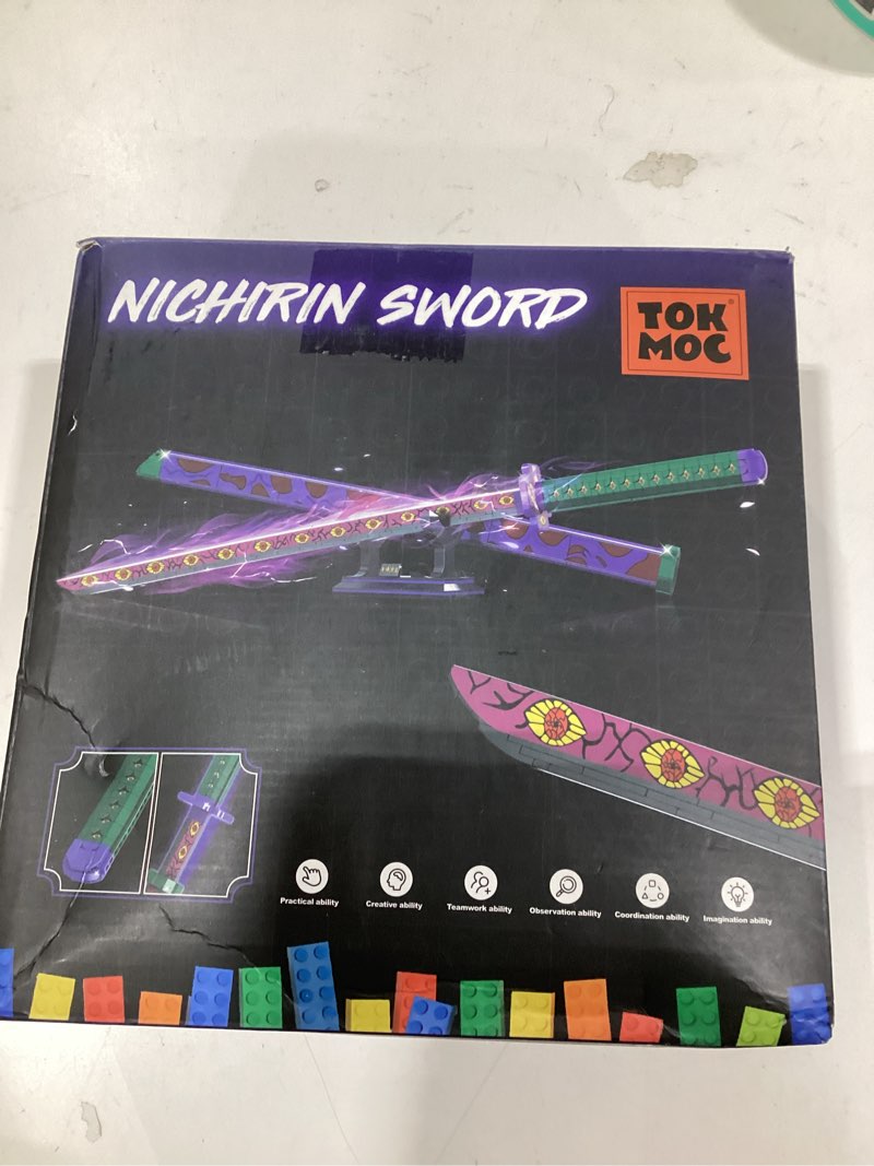 Condition photo showing New/Like New for Jorumo Sword Building Set, 39in Kokushibo Sword Building Block with Scabbard and Stand, Handmade Cosplay Anime Sword Toy Building Set for Collecting and Gifting, 789 pcs