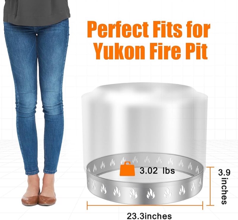 Hisencn Premium 304 Stainless Steel Fire Pit Stand - Solo Stove Yukon 1.0&2.0 Accessory | 3.9" Heat 