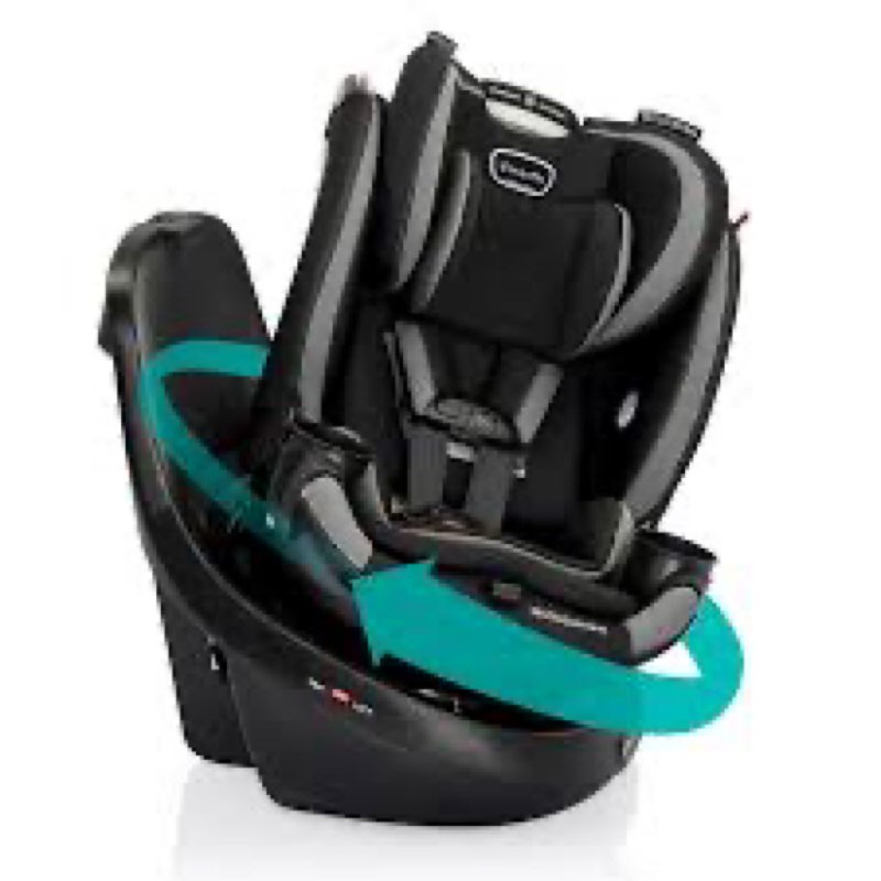 Evenflo Revolve360 Slim 2-in-1 Rotational Car Seat with Quick Clean Cover (Salem Black)