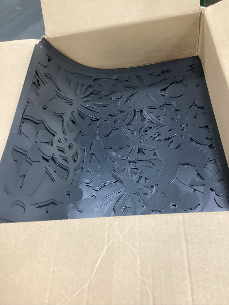 Condition photo showing Good Condition for lrzcgb hanging room divider,12pcs pvc black panel screen solid for decorating living, dining, study and sitting-room, hotel(black+solid board) black+solid board 12