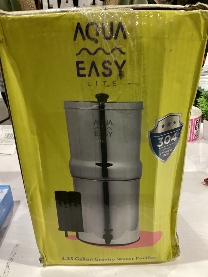 AquaEasy NSF/ANSI 372 Certified Stainless Steel Gravity Water Filter System with Tap (2.25 Gallon) w