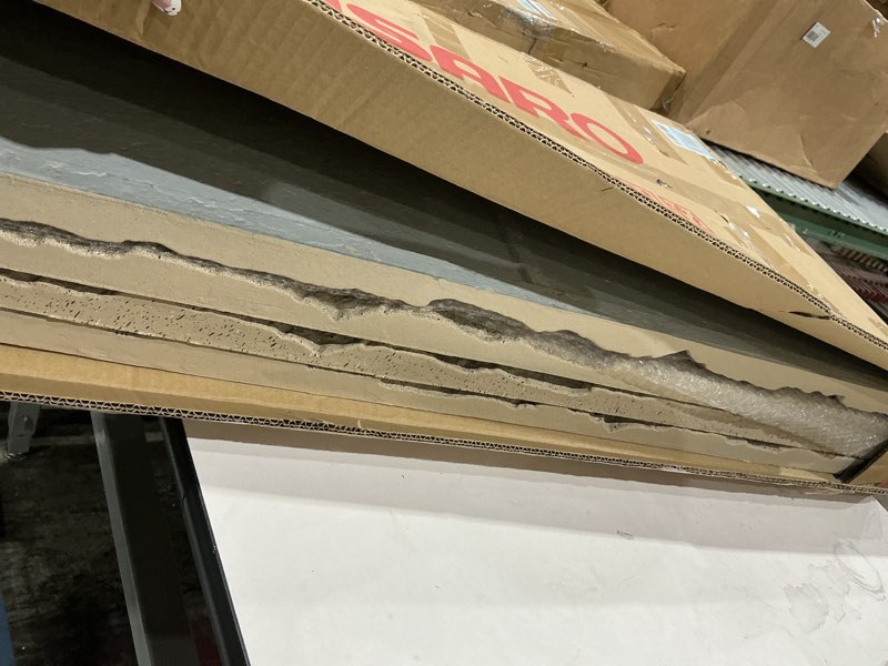 Condition photo showing Good Condition for kasaro 3d faux stone wall panels, 4 pcs pu wainscoting panel for interior wall decor, cement texture thicker accent for home, office, 43.3 × 23.6 inch, golden hemp