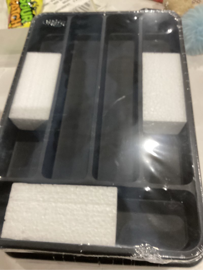 Condition photo showing New/Like New for Kitsure Cutlery Drawer Organiser for Kitchen - Adjustable Cutlery Tray for Effortless Utensil Sorting, Versatile Kitchen Storage & Organisation Solution, 12.13" x 1.54" x 8.07"~13.90", Black Medium Black