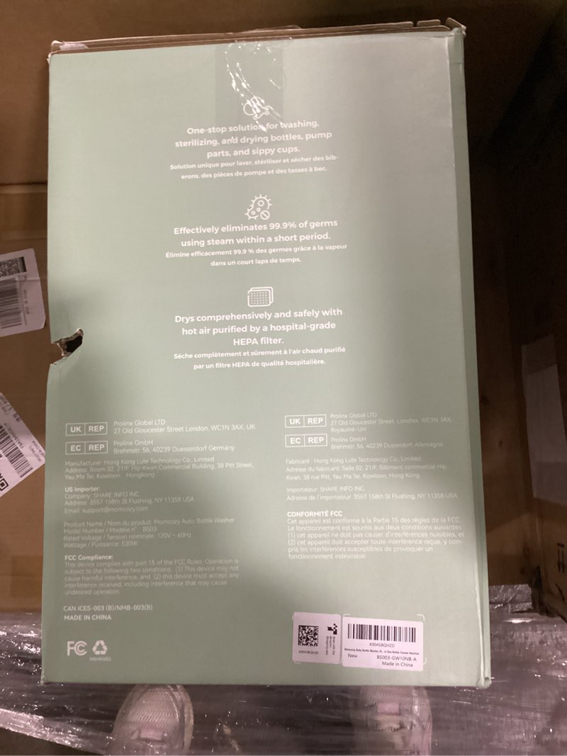 Condition photo showing New/Like New for momcozy kleanpal pro baby bottle washer, sterilizer & dryer - all-in-one cleaning machine for bottles, pump parts & baby essentials - time-saving & effortless care