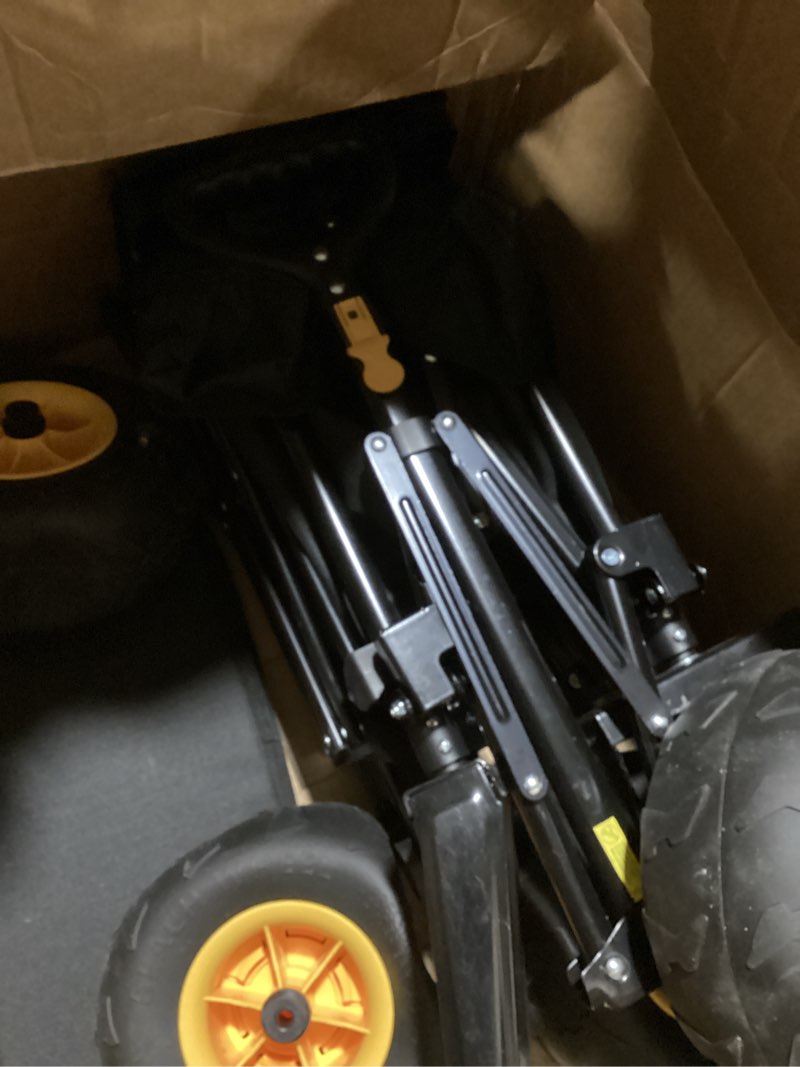 Condition photo showing As Is for Heavy Duty Beach Wagon with 9" Big Sand-Proof Wheels – 440lb Capacity, Sekey 200L Oversized Foldable Cart | Adjustable Handle & All-Terrain Tires for Sand, Camping, Groceries. Black