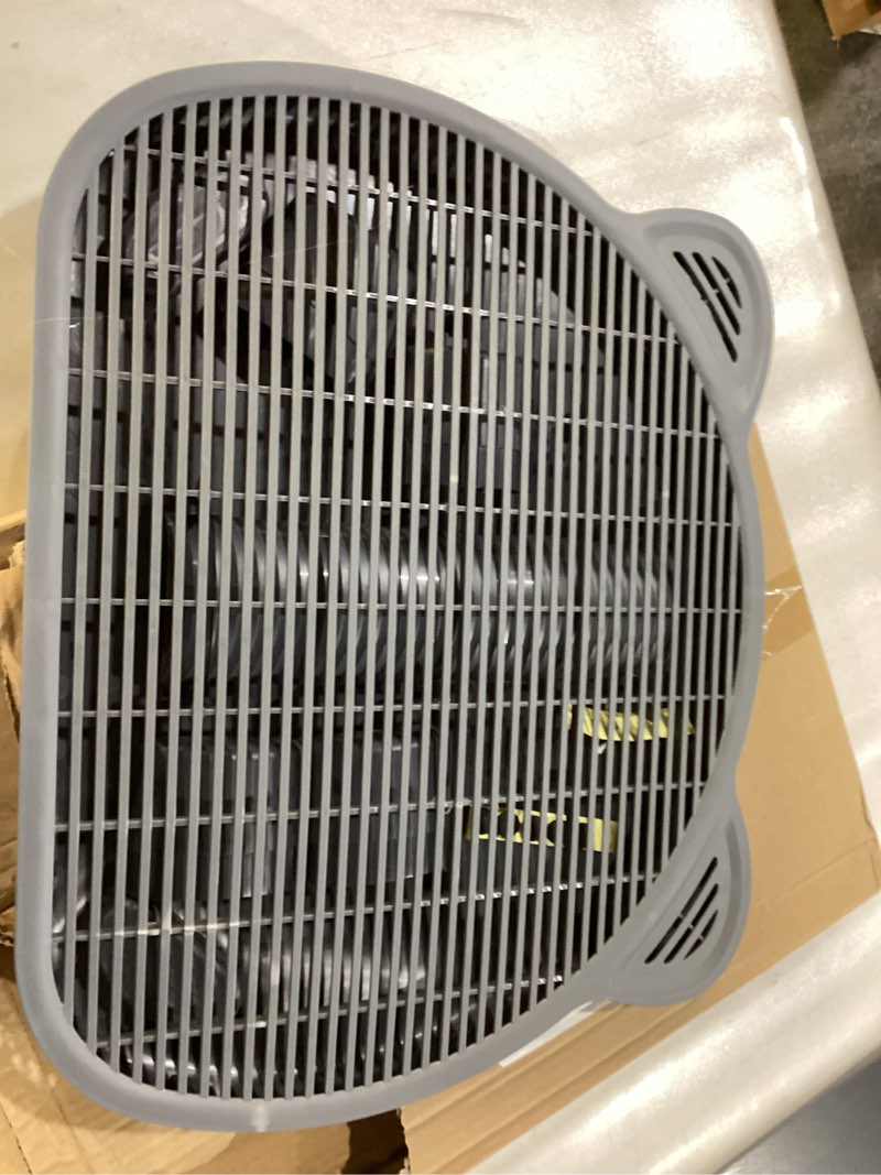 Condition photo showing New/Like New for Adjustable Cat Ramp Litter Box Step Double Layer with Filter Function, Elevated Litter Box Ramp for Senior Cats Easy Cleaning Cat Litter Tray for Floor Indoor (Dark Grey) Dark Grey Height-Adjustable