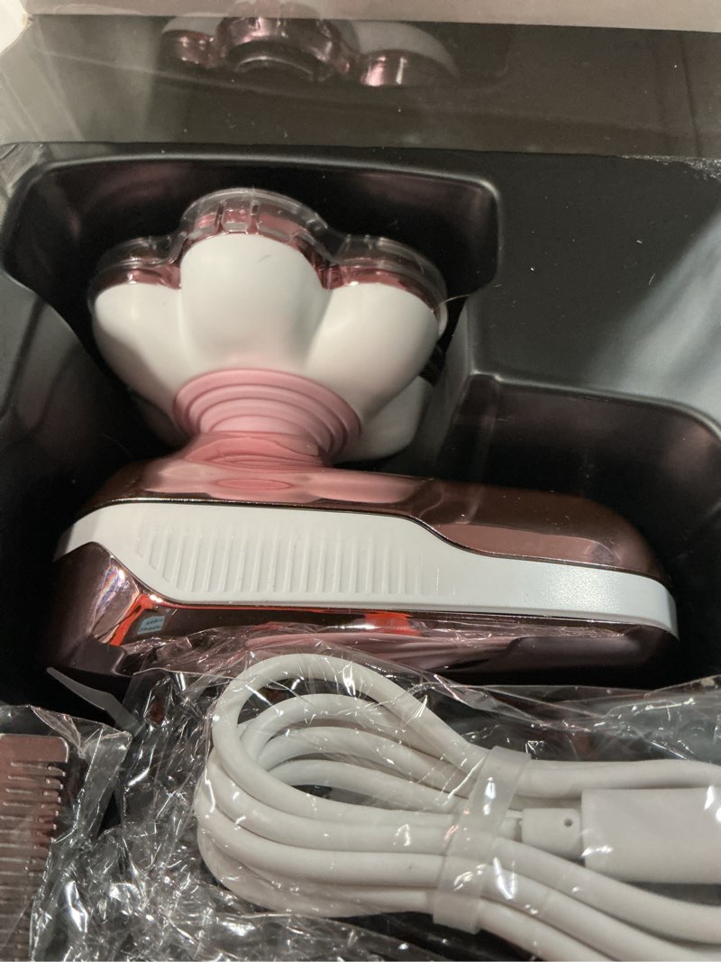 Condition photo showing As Is for electric shaver for women, electric razor with 7d magnetic shaver heads, wet dry waterproof bald head trimmer kit for women & men, nose ear hair trimmer, usb rechargeable clippers, pink