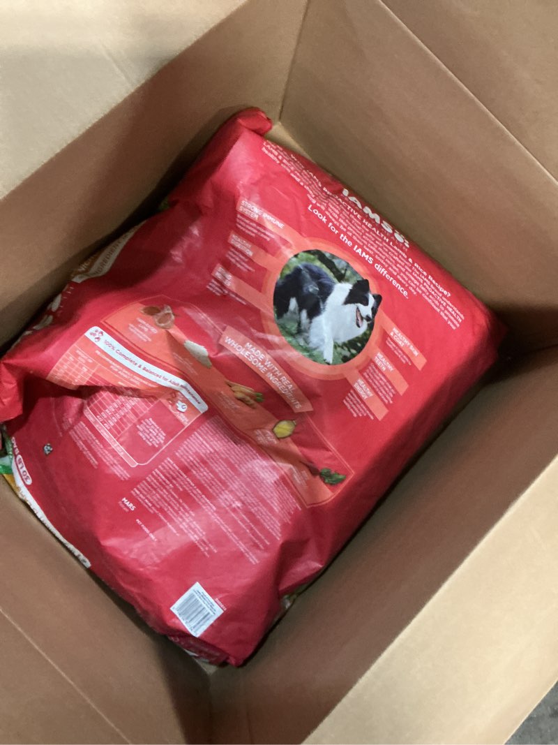 Condition photo showing As Is for IAMS Minichunks Adult Dry Dog Food Lamb & Rice Recipe Dog Kibble, 30 lb. Bag(BEST BY: (Dec /25/2026)