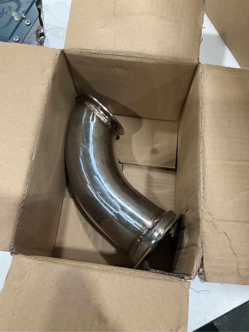 Condition photo showing Good Condition for 3" id v-band turbo stainless steel 90 degree exhaust elbow adapter piping flange 3'' id