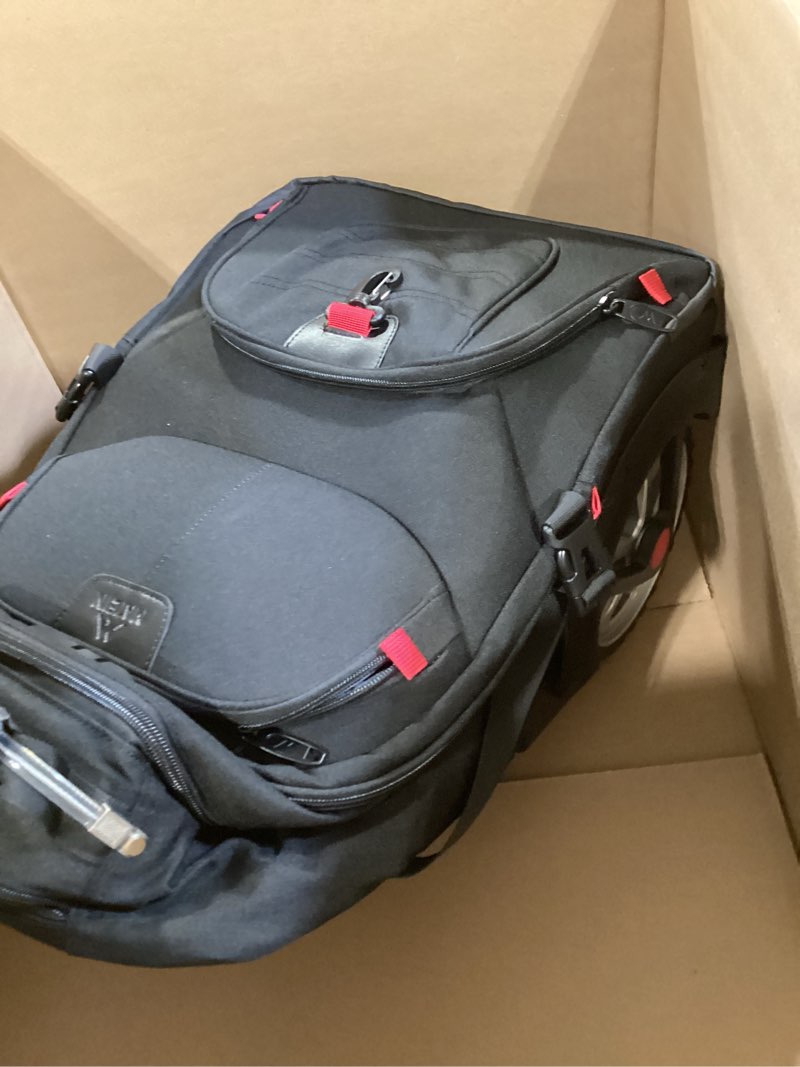 Condition photo showing Good Condition for matein rolling bag with wheels, 17 inch extra large laptop roller backpack for adults with anti theft lock & usb charging port, water resistant wheeled bag carry on luggage for teacher work travel men black