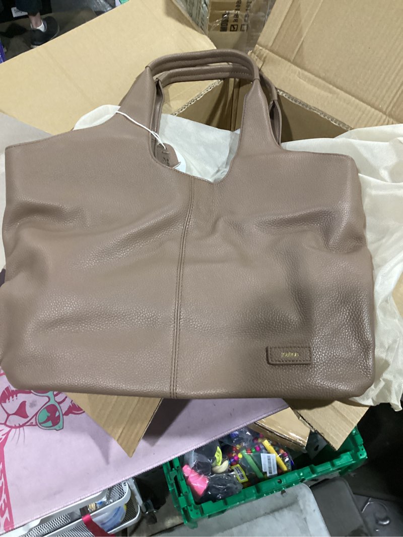 Condition photo showing New/Like New for kattee leather tote bag purse for women, leather womens tote handbags hobo shoulder bags, large capacity khaki