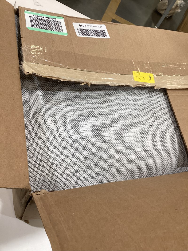 Condition photo showing As Is for 3x20 Runner Rug Washable - Extra Long Non-Slip Modern Runners for Hallway Soft Moroccan Low Pile Indoor Floor Mat for Living Room Kitchen Waterproof Geometric Runner Rugs Entryway 3x20 Grey Grey 3' x 20'