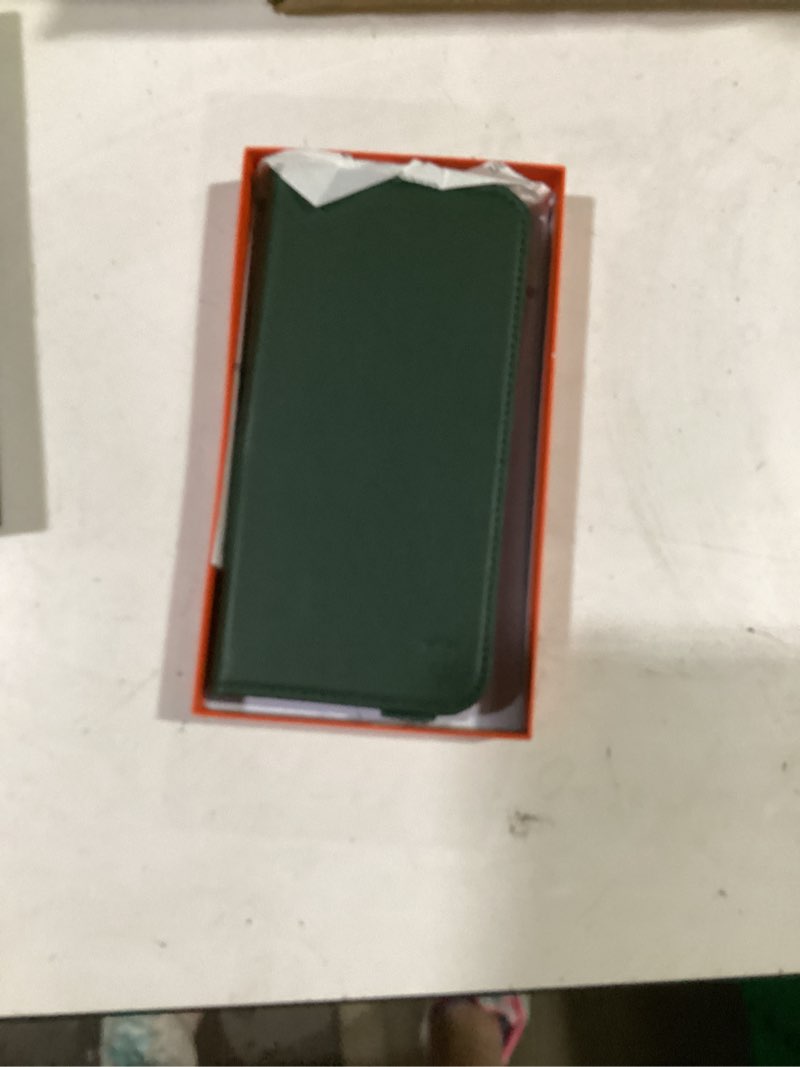 Condition photo showing As Is for shieldon case wallet for iphone 16 pro max 5g 2024, genuine leather foldable kickstand rfid blocking card holder magnetic shock-absorbent cover compatible with iphone 16 pro max 6.9" - evergreen