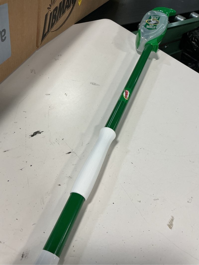 Condition photo showing As Is for libman freedom spray mop kit, microfiber wet mops for floor cleaning, hardwood, laminate, tile cleaner, household tool, 24 oz solution tank, two extra replacement refill heads included