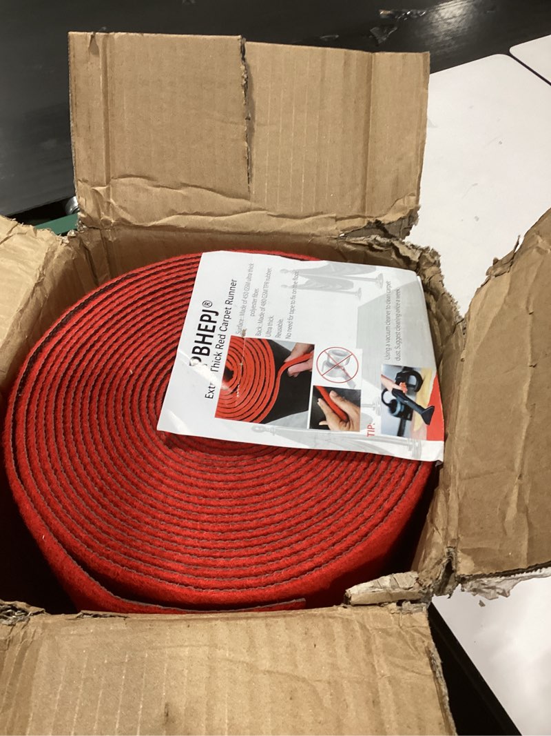 Condition photo showing New/Like New for PBHEPJ 4ft x 30ft Extra Thick Red Carpet Runner for Party & Hollywood, Festival Celebration, Wedding, Graduation Ceremony, Award Ceremony, VIP Reception, Heavy-Duty, Non-Slip TPR Rubber