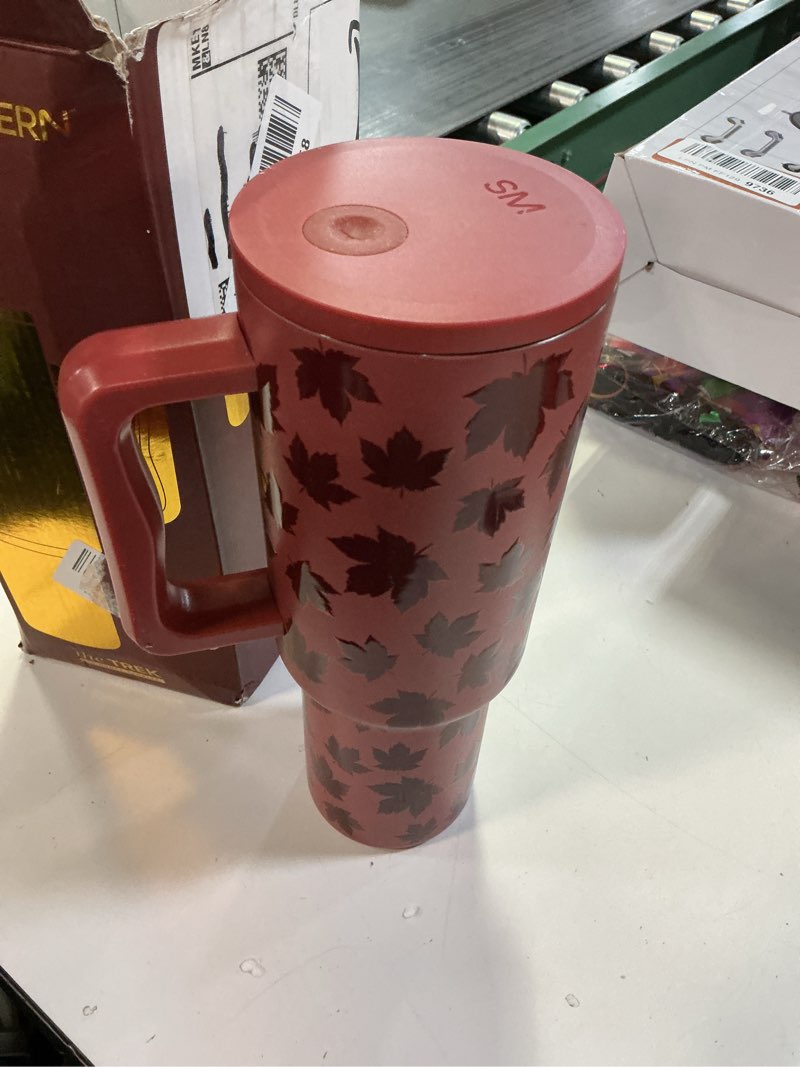 Condition photo showing Good Condition for Simple Modern Halloween 40 oz Trek Tumbler with Handle and Straw Lid | Cup Holder Friendly Insulated Stainless Steel Travel Mug | Autumn Maple Trek Tumbler Autumn Maple