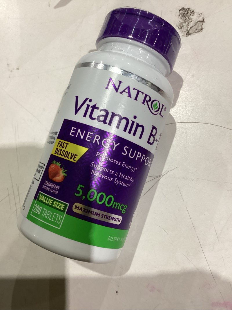 Condition photo showing Good Condition for Natrol B12 Vitamins 5000 mcg, Fast Dissolve Vitamin B12 Supplement Supports a Healthy Nervous System and Energy Metabolism, 200 Tablets, Up to a 200 Day Supply Strawberry 200 Count (Pack of 1)